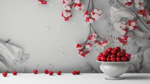 Ruby da Cherry and Scrim wallpaper grey