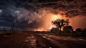 Lone survivor abandoned town thunderstorm