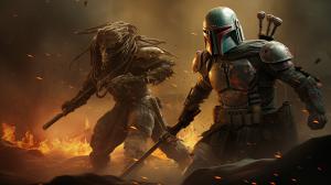 Boba fett fighting The predator