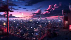 Aesthetic anime city