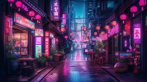 Aesthetic neonlight japan