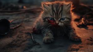 Creepy Cute Cats are the last Survivors on earth after a brutal battle against Humans, Predators and Gremmlins.  4k Ultra realistic Cinematic Epic