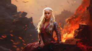 Broken path leading to the Iron throne daenerys targaryen sitting fire