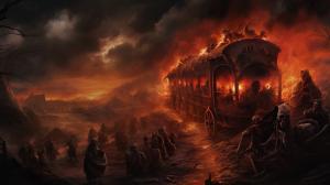 Souls travelling to hell