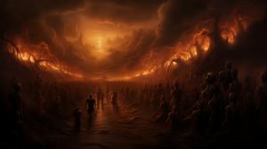 Souls travelling to hell