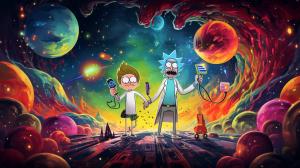 Rick and morty star wars Colourful galaxy