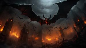 Demonized batman Bats flyingCave