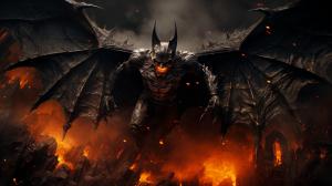 Demonized batman Bats flyingCave