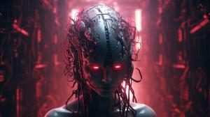 Horus brain damage horror dark style 8k cyberpunk