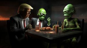 Rick and morty, Andrew Tate with cigar, Donald Trump, Joe Rogan, Darth Vader, Elon Musk, The Joker, Snoop Dogg, sitting around the discussion table discussing the world in ultra realistic 4k