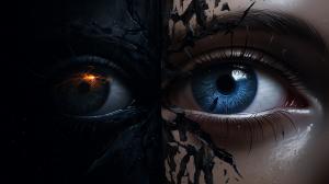 Why do the same eyes see two different things? Like in the dark hell of the tempting demon of darkness! the same in terms of personality. Darkness fighting light