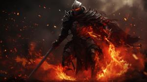 Magic fire black knight