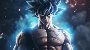 Goku Ultra instinct, HD, Perfect detail, anime accurate, galaxy in background