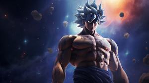 Goku Ultra instinct, HD, Perfect detail, anime accurate, galaxy in background