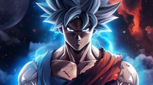 Goku Ultra instinct, HD, Perfect detail, anime accurate, galaxy in background