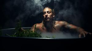 Rhea Ripley, smoking weed in the bath