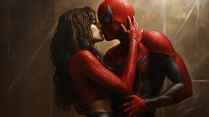 Spiderman silk and Spiderman kissing