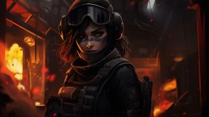 Kali from rainbow six siege turned around