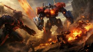 Transformers fighting on cybertron