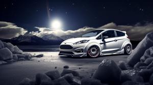 Ford fiesta mk6 silver on the moon