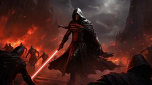 Darth Revan fighting enemies