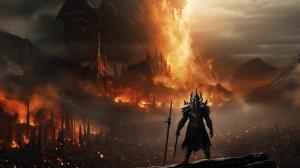 Sauron Fighting an army