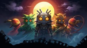 Majoras mask. The four giants stopping the moon