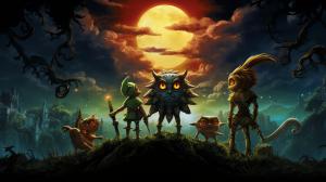 Majoras mask. The four giants stopping the moon