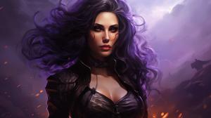 Yennefer of vengerberg, purple magic, full body