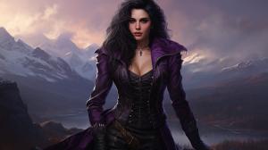 Yennefer of vengerberg, purple magic, full body