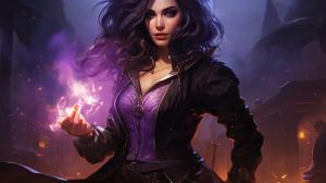 Yennefer of vengerberg, purple magic, full body, salacious