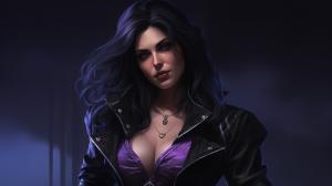 Yennefer of vengerberg, purple magic, full body, salacious