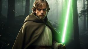 Luke Skywalker with lightsaber