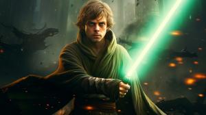 Luke Skywalker with lightsaber