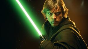 Luke Skywalker with lightsaber