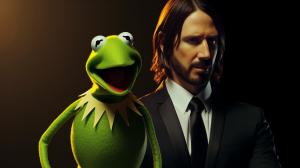 Kermit the frog as john wick