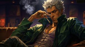 Spike smoking, cowboy bebop world