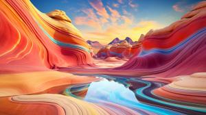 Rainbow desert sands. Trippy