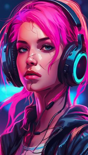 Beutiful girl with headphone