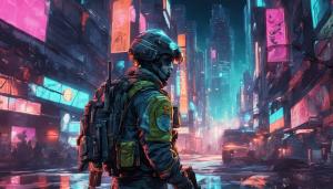 Starfield bethesda game soldier in city Neon