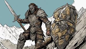 Skyrim Bethesda game warrior with armor iron