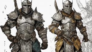 Skyrim Bethesda game warrior with armor iron