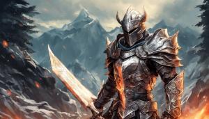 skyrim Bethesda game warrior with Steel armor