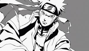 Naruto in black and white