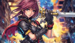 Attractice female keyblader warrior from kingdom hearts