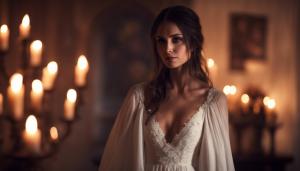 Elena Gilbert Vampire diaries white dress candle light