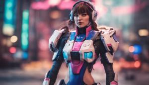 full body picture of d.va from oververvatch