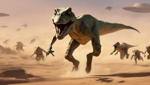 JarJar running from t-rexes