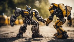 Bumblebee fighting megatron realistic 4k uhd