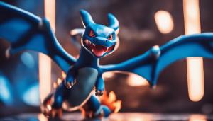 Pokémon, Mega Charizard X shooting blue fire at Greninja 